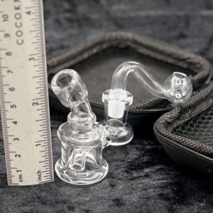 Mini 10mm glass oil burner bubbler with carry case